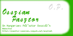 osszian pasztor business card